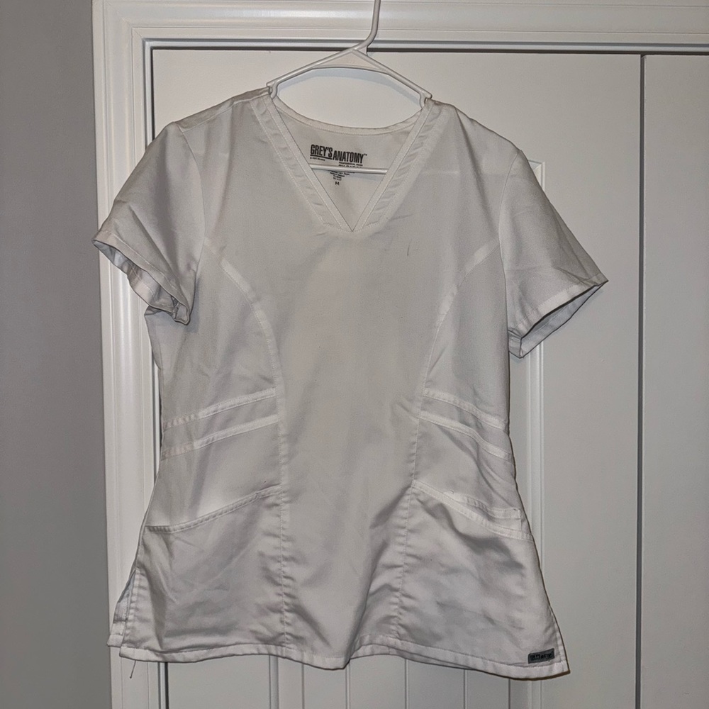 Grey anatomy white scrub top
